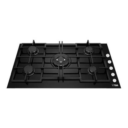 بوتجاز مسطح بلت ان تيفا 5 شعله 90 سم اسود زجاج ED225 TEVA Built-in Gas Hob 5 Burners 90 cm Black Glass ED225