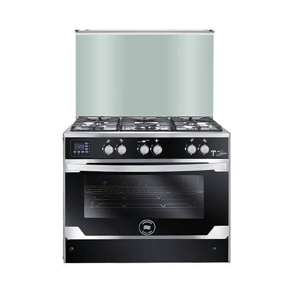 Unionaire Smart Gas Cooker 90 x 60 cm 5 burners full safety black C69SS-GC-447-TSF-2W-TS-AL