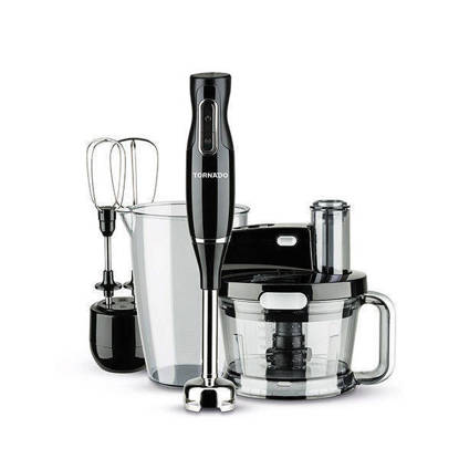 خلاط يدوي تورنيدو 1000 وات مزود بسكينة استانلس ستيل و سرعة تربو - THB-1000MKL Tornado Hand Blender 1000W with Stainless Steel Blade and Turbo Speed - THB-1000MKL