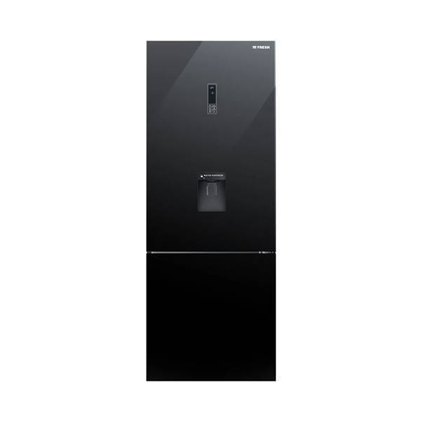 Fresh Harmony Combi Refrigerator NoFrost 530 Liters, 2 Doors Digital Display Black Glass FNB-DR640YGQBM