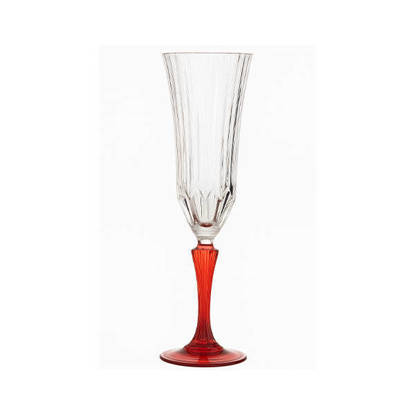 طقم كاسات كريستال ادجو فلوت من ار سي ار، 6 قطع - 180مل، احمر RCR Crystal Adagio Water Glass cups set Flute , 6 Pieces Red - 180 ml