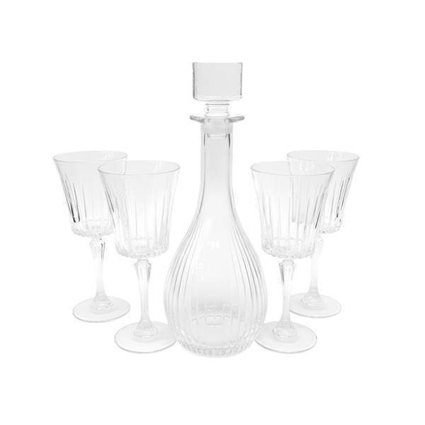 RCR Crystal Temles set with flask , 7 Pieces