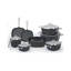 Saflon Tefal Cookware Set 13 Pieces with Stainless hand Black Square