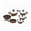 Saflon granite Cookware Set 10 Pieces Brown Square