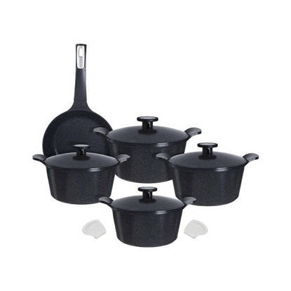 طقم جرانيت نيوفلام 11 قطعة لون اسود Neoflam granite cookware set 11 piece Black