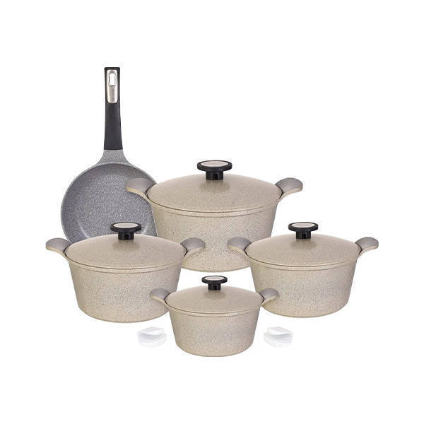 Neoflam granite cookware set 11 piece Beige