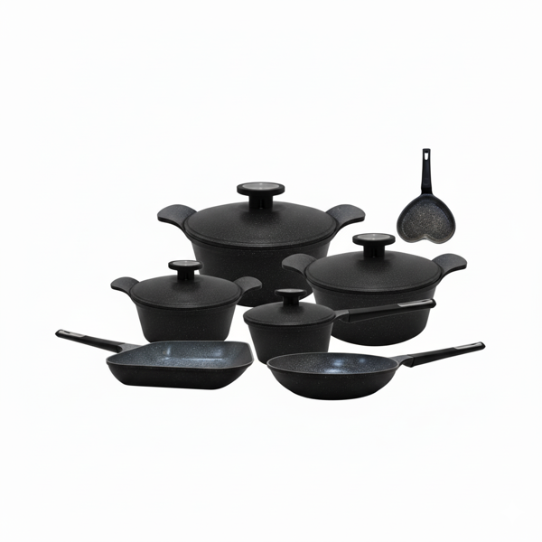 Neoflam granite cookware set 14 piece Grey