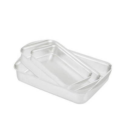 Al Ahram Aluminum rectangular oven tray set 3 Pieces Size 25-35-40 cm