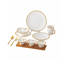 Nour Al Mostafa 34 Pieces Thermal porcelain Dinner Set White*Gold