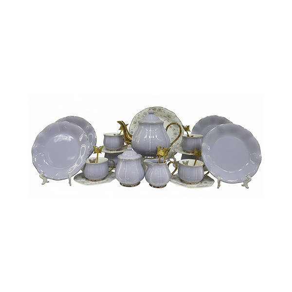 Nour Al Mostafa Tea and Cake set Queen 30 pieces - Multi Colors