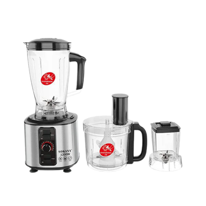 Sokany Food Processor 1200 Watt 7*1 Silver SK-111