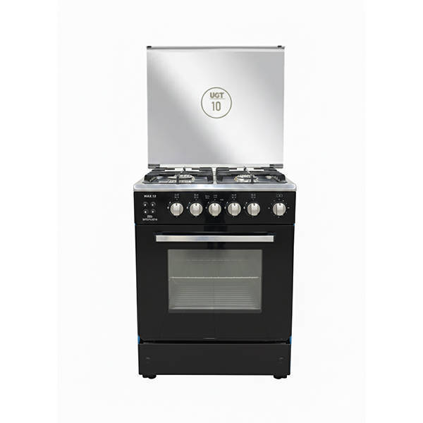Unionaire Max 12 Gas Cooker 60*60 cm 4 Burners Black C66SS-GC-447-ISOF-M12-2W-AL