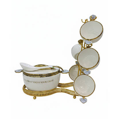 Nour Al Mostafa porcelain Soup Modern Set 16 Pieces - Multi Colors