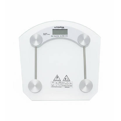 Utopia Glass Bath Scale 180kg  White - BA-2003