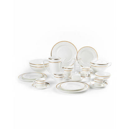 Drobina 60 Pieces Chinese Dinnerware Sets White*Gold - A23-052