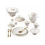 Drobina GIGI - BONE PEARL 60 Pieces Chinese Dinnerware Sets White*Gold - S241014-0A