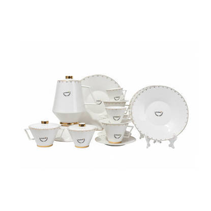 Drobina GIGI - BONE PEARL 60 Pieces Chinese Dinnerware Sets White*Gold - S240903-1