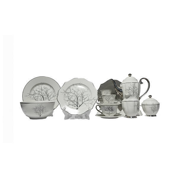 Lotus Sun Rise 62 Pieces Chinese Dinnerware Sets Multi Colors - 8012#4