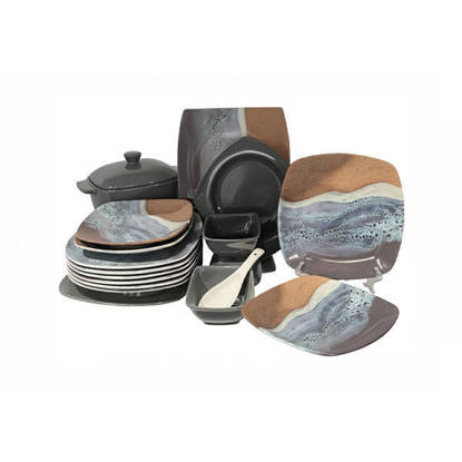 Dream Kazan 38 Pieces Melamine Set Marble Multi Colors