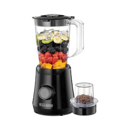 خلاط بلاك & ديكر بمطحنة 1.5 لتر 500 وات اسود - BX530-B5 Black & Decker Blender with Mill 1.5 Liter 500 Watt Black - BX530-B5