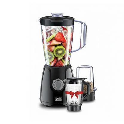 خلاط كهربائي بلاك & ديكر + شفشق هدية 400 وات 1.5 لتر أسود BX430G-B5 Black & Decker Electric Blender 400 Watt 1.5 Liter + Free jug Black - BX430G-B5