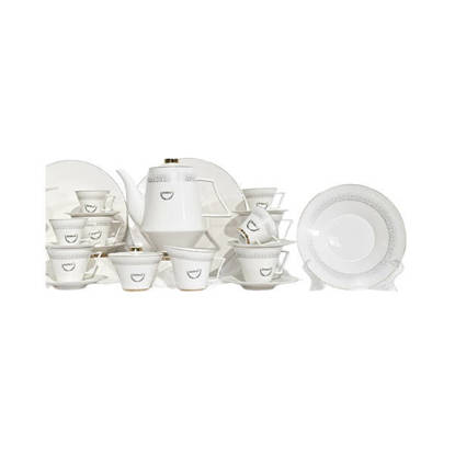 Drobina GIGI - BONE PEARL 60 Pieces Chinese Dinnerware Sets White*Gold - G240805
