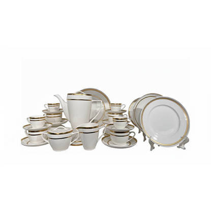 Drobina Feria 60 Pieces Chinese Dinnerware Sets White*Gold - A23058