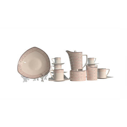 طقم صيني سفرة فلات بنجلاديش 60 قطعة لون بينك - 73 Bangladesh Flat 60 Pieces Chinese Dinnerware Sets Pink - 73