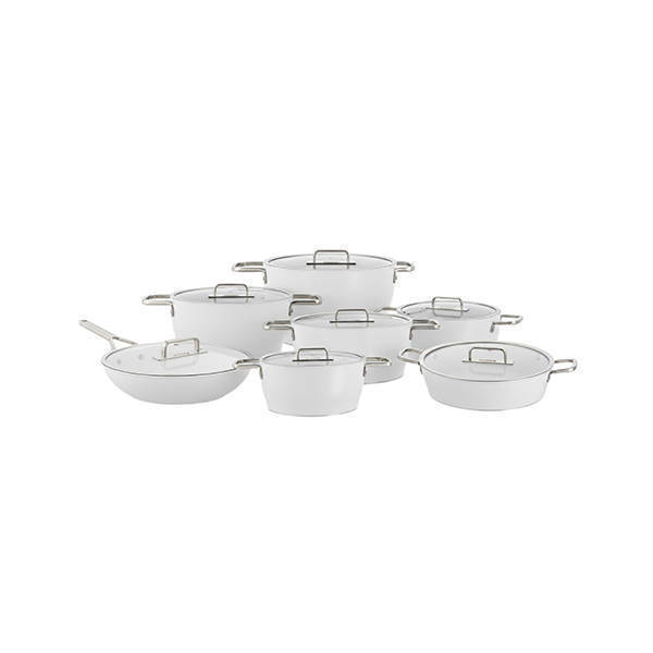 Gigilli Tefal Titanium Cookware Set 13 Pieces - White
