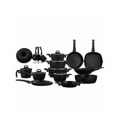 طقم حلل دروبينا تيفال تيتانيوم 23 قطعة - اسود Drobina Tefal Titanium Cookware Set 23 Pieces - Black