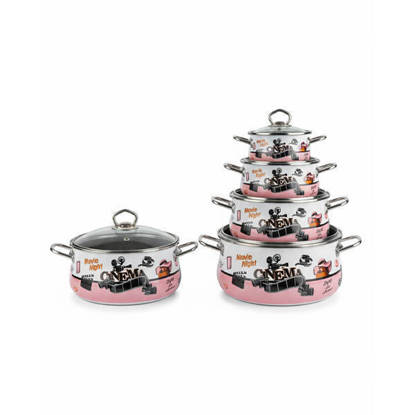 طقم حلل صاج جرانيت ديكالا 10 قطع مدور Decala Granite Enamel Cookware Set 10 Pieces Circular