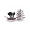Natelon Granite Enamel Cookware Set 17 Pieces Square Paris