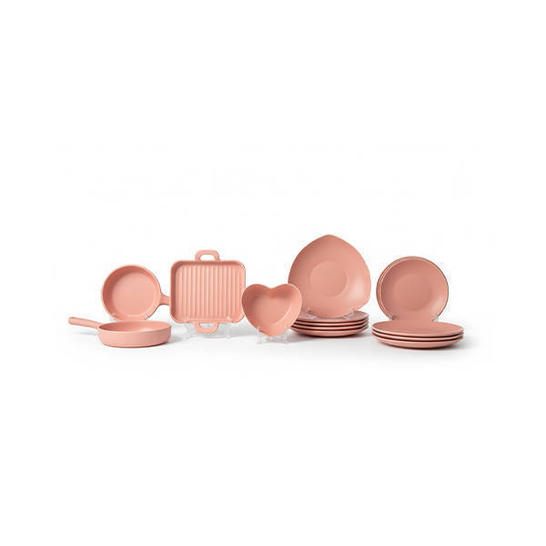 Demla 26 Pieces Thermal porcelain Dinnerware Set Pink - 6030#15