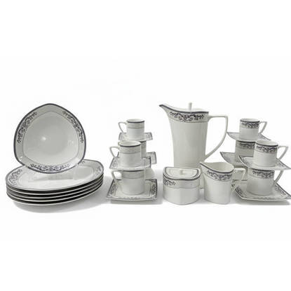 طقم صيني سفرة بنجلاديش 125 قطعة الوان متعددة - 27 Bangladesh Flat 125 Pieces Chinese Dinnerware Sets Multi Colors - 27