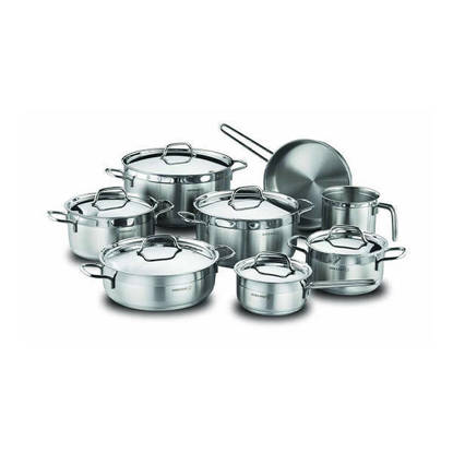 طقم استانليس ستيل كوركماز 14 قطعة يد ستيل Korkmaz Stainless Steel Set 14 Pieces with steel hand