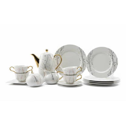طقم شاي وجاتوه 24 قطعة شجرة الوان متعددة - 9013#36 Tree Tea and Cake set 24 pieces Multi Colors - 9013#36