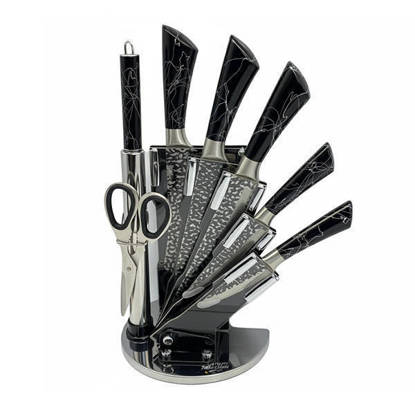 طقم سكاكين باص بالحامل ستانلس 8 قطع - B10914bk Bass Stainless Steel Knives Set 8 Pieses - B10914bk