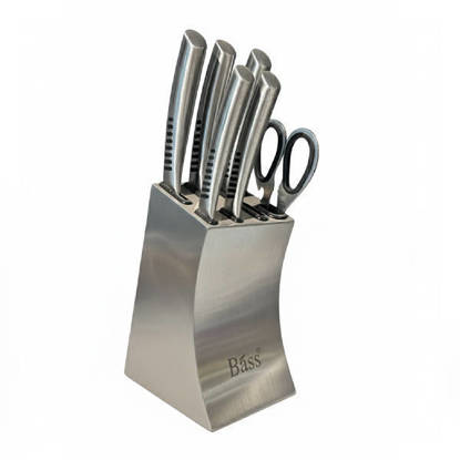 طقم سكاكين باص بالحامل ستانلس 7 قطع - T69 Bass Stainless Steel Knives Set 7 Pieses - T69