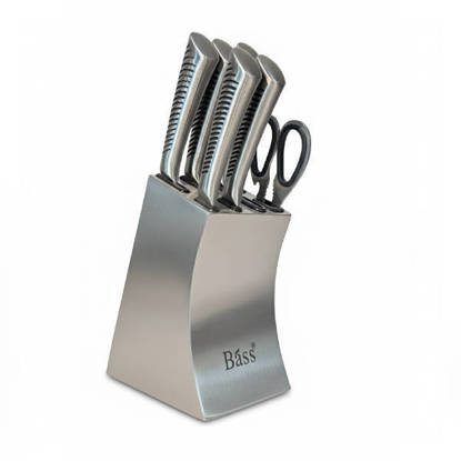 طقم سكاكين باص بالحامل ستانلس 7 قطع - T70 Bass Stainless Steel Knives Set 7 Pieses - T70