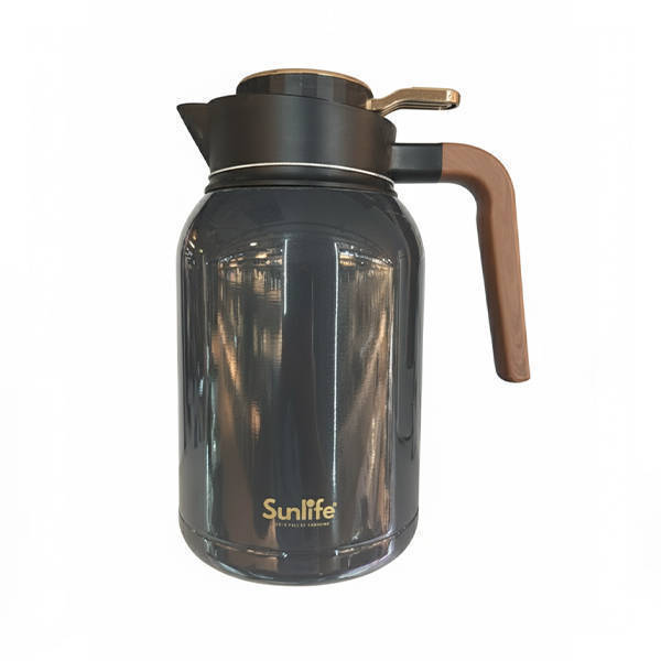 Sunlife Thermal Flask Stainless 2 Liter With Wood Hand - QB200-2364