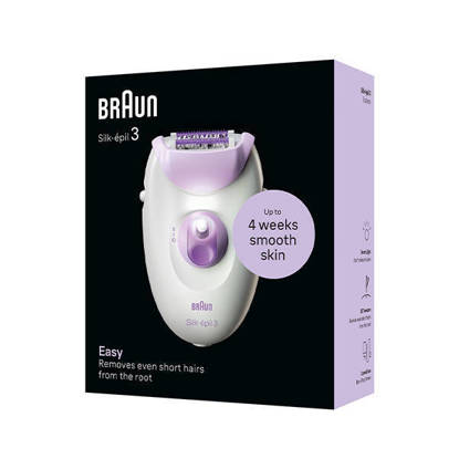 ماكينة إزالة الشعر براون Silk-Epil 3 للساقين لون أرجواني SE3000 Braun Silk-Epil 3 Epilator for Legs Purple SE3000