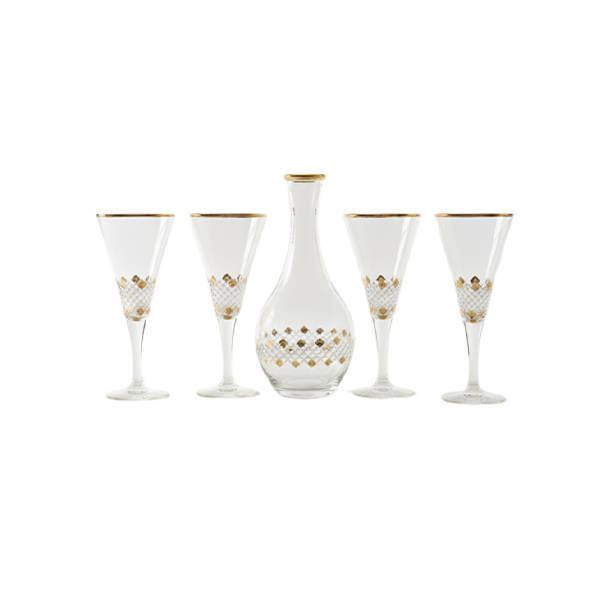 Bohemia Crystal Sherbet set with flask 7 Pieces - ICELAND