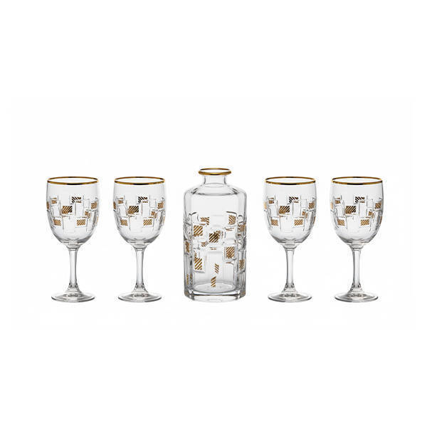 Bohemia Crystal Sherbet set with flask 7 Pieces - ETNA