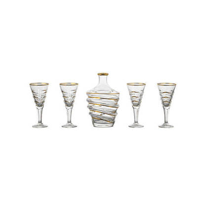 طقم شربات بالكاروره كريستال من بوهيميا 7 قطع - ودعة Bohemia Crystal Sherbet set with flask 7 Pieces - SHELL