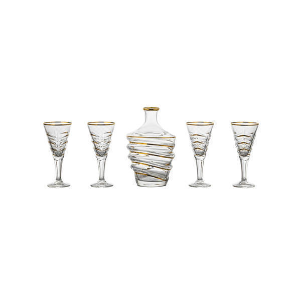 Bohemia Crystal Sherbet set with flask 7 Pieces - SHELL