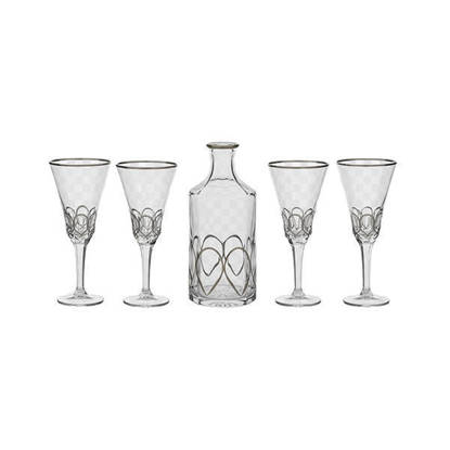 طقم شربات بالكاروره كريستال من بوهيميا 7 قطع - الحرمين بلاتين Bohemia Crystal Sherbet set with flask 7 Pieces - ELHARAMEN PLATIN