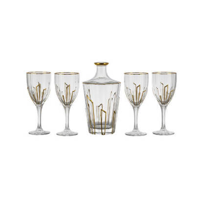 طقم شربات بالكاروره كريستال من بوهيميا 7 قطع - بليرو Bohemia Crystal Sherbet set with flask 7 Pieces - BOLERO