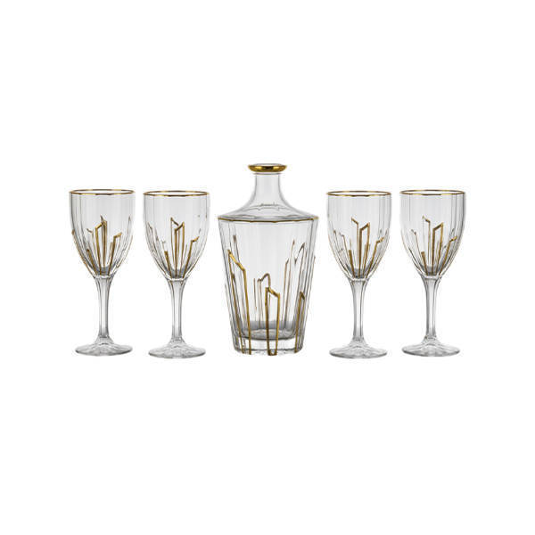 Bohemia Crystal Sherbet set with flask 7 Pieces - BOLERO