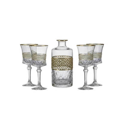 طقم شربات بالكاروره كريستال من بوهيميا 7 قطع - برلنتي Bohemia Crystal Sherbet set with flask 7 Pieces - BERLANTY