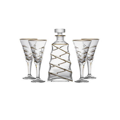 طقم شربات بالكاروره كريستال من بوهيميا 7 قطع - كازابلانكا Bohemia Crystal Sherbet set with flask 7 Pieces - CAZABLANCA